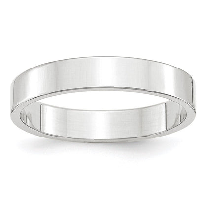 14K Weißgold 4 mm Leichter Flacher Ehering