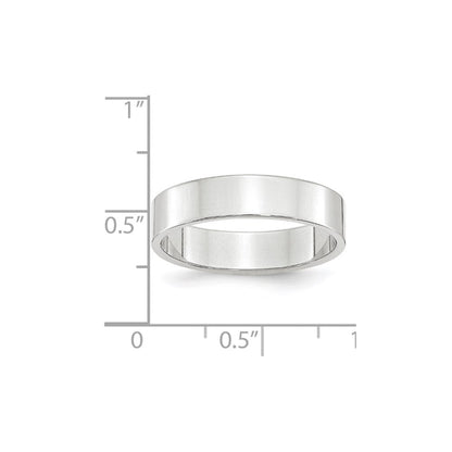 14k Weißgold 5 mm Ehering, flach und leicht