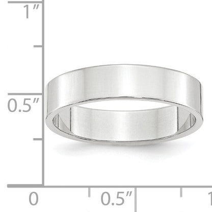 10K Weißgold 5 mm leichter flacher Ehering