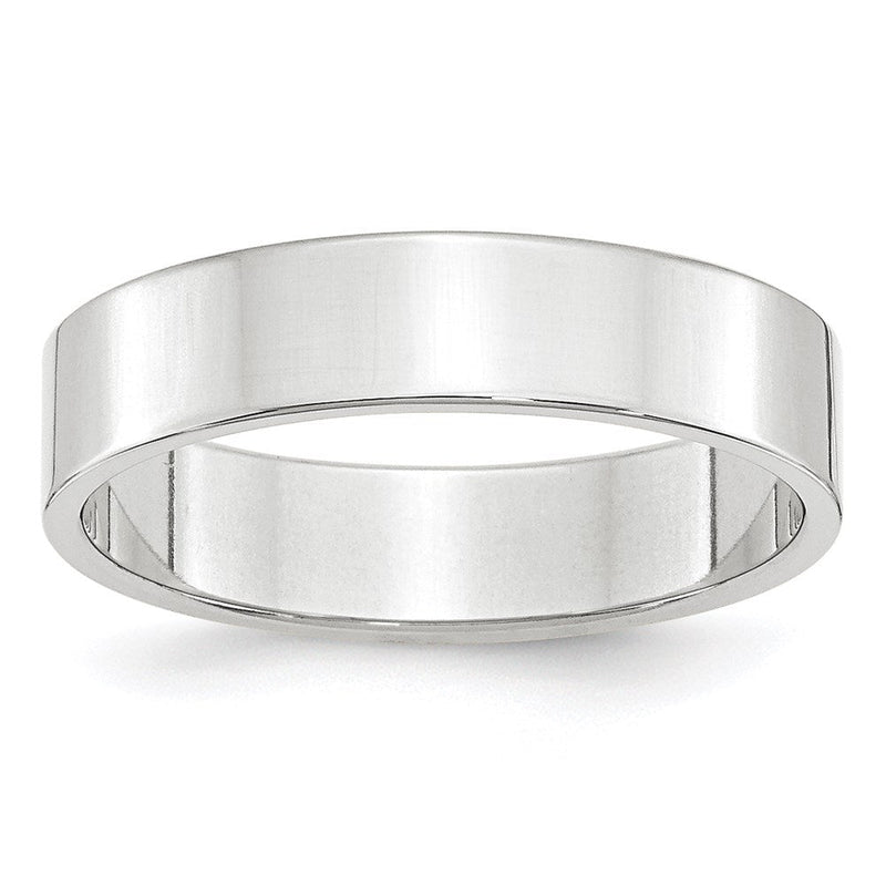 18K Weißgold 5mm Leicht Flach Ehering Ring
