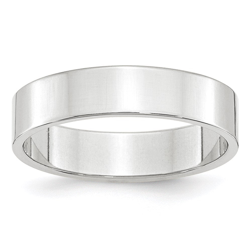 14k Weißgold 5 mm Ehering, flach und leicht