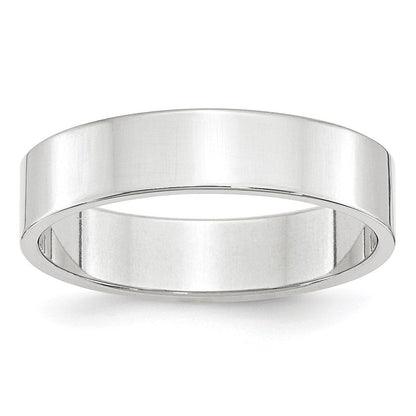 14k Weißgold 5 mm Ehering, flach und leicht