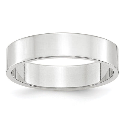 14k Weißgold 5 mm Ehering, flach und leicht