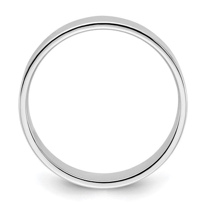 14K Weißgold 6 mm leichter flacher Ehering