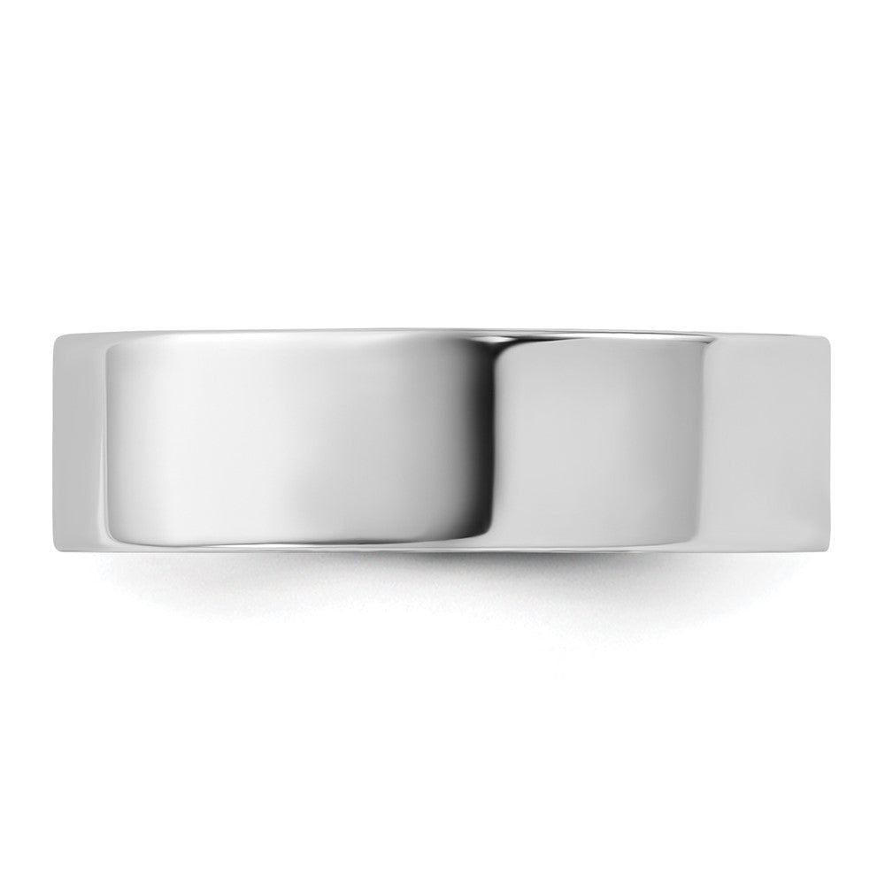 14K Weißgold 6 mm leichter flacher Ehering