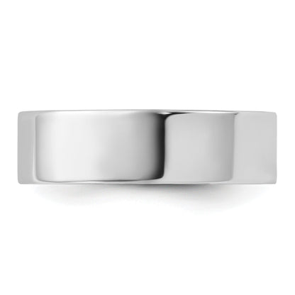 14K Weißgold 6 mm leichter flacher Ehering
