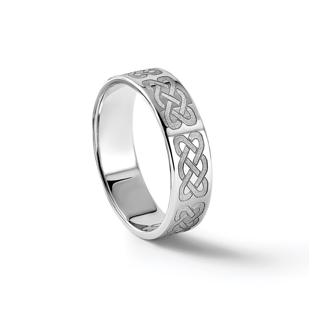 14K Weißgold 6 mm leichter flacher Ehering