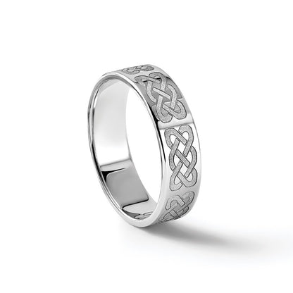 14K Weißgold 6 mm leichter flacher Ehering