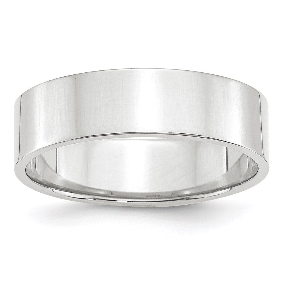 14K Weißgold 6 mm leichter flacher Ehering