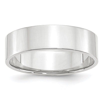 14K Weißgold 6 mm leichter flacher Ehering
