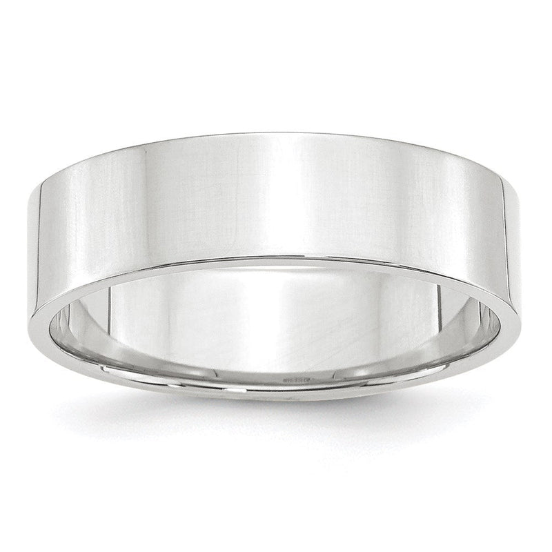 18K Weißgold 6mm Leicht Flach Ehering Ring