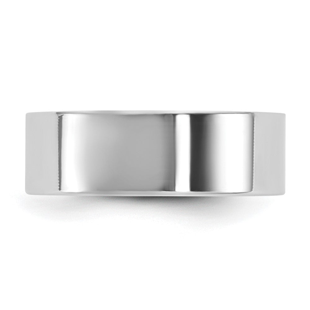 10K Weißgold 10Kw 6,5 mm leichter flacher Ring, Größe 8