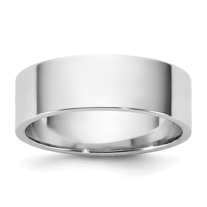 10K Weißgold 10Kw 6,5mm leichtgewichtiger flacher Ring, Größe 7,5