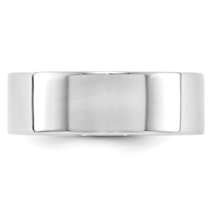 14k Weißgold 7 mm leichter flacher Ehering