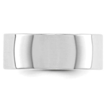 14K Weißgold 8 mm leichter flacher Ehering