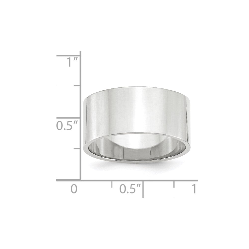 14K Weißgold 10 mm leichter, flacher Ehering