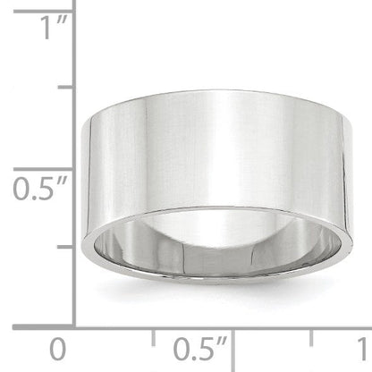 10k Weißgold 10 mm Leichter Flacher Ehering
