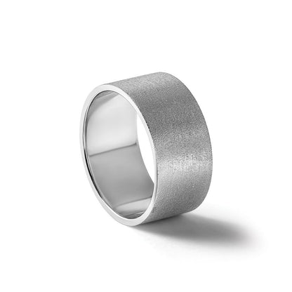 14K Weißgold 10 mm leichter, flacher Ehering