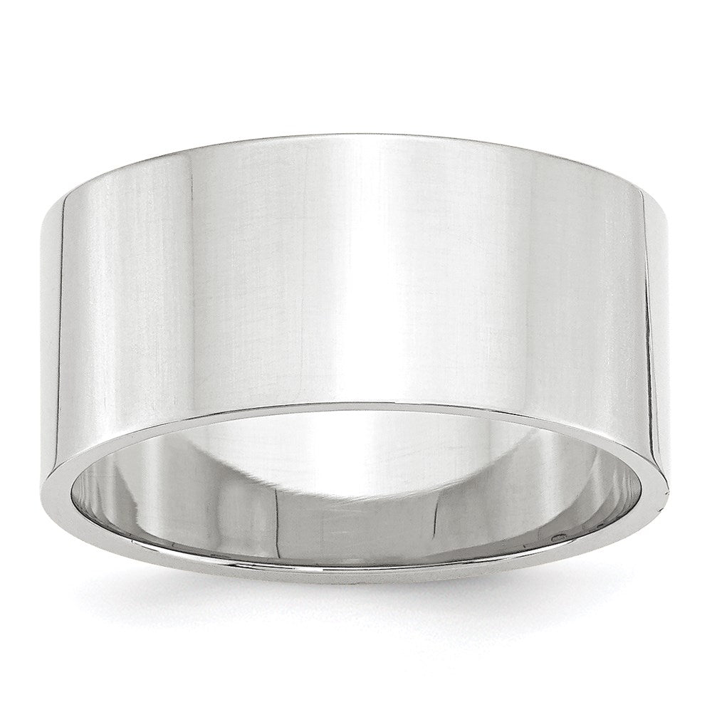14K Weißgold 10 mm leichter, flacher Ehering