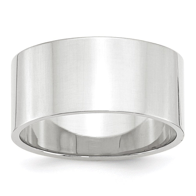 14K Weißgold 10 mm leichter, flacher Ehering