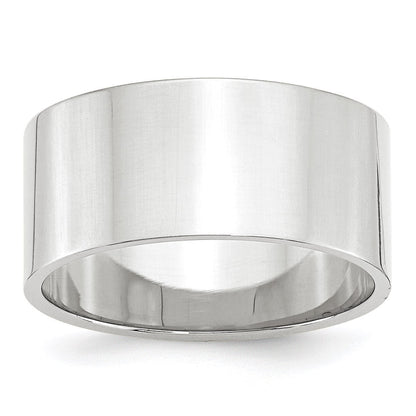10k Weißgold 10 mm Leichter Flacher Ehering