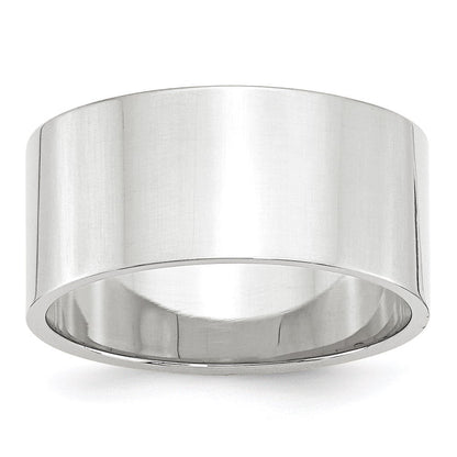 10k Weißgold 10 mm Leichter Flacher Ehering