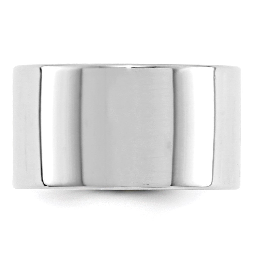 14K Weißgold 12 mm leichter, flacher Ehering