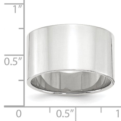 10K Weißgold 12 mm leichter, flacher Ehering