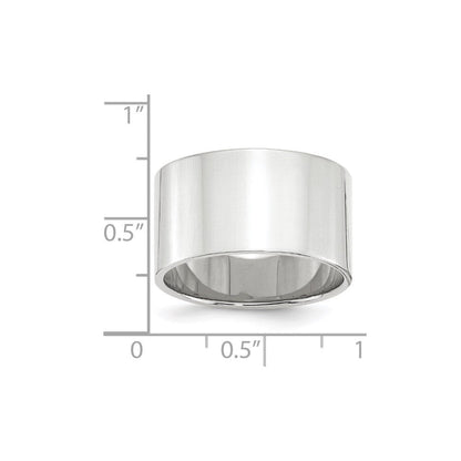 10K Weißgold 12 mm leichter, flacher Ehering