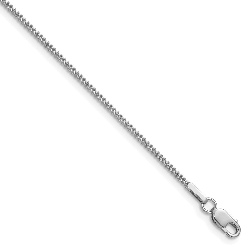 14K Weißgold.9mm Franco mit Karabinerverschluss Halskette