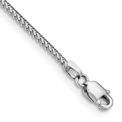 14K Weißgold 1mm Franco mit Karabinerverschluss Gliederarmband
