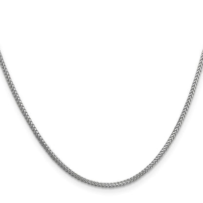 14K Weißgold 1.3mm Franco mit Karabinerverschluss Halskette