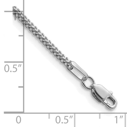 14K Weißgold 1.3mm Franco mit Karabinerverschluss Gliederarmband