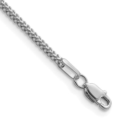 14K Weißgold 1.3mm Franco mit Karabinerverschluss Gliederarmband