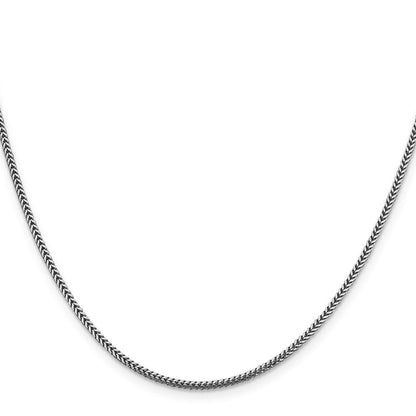 14K Weißgold 1.4mm Franco mit Karabinerverschluss Halskette
