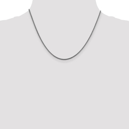 14K Weißgold 1.4mm Franco mit Karabinerverschluss Halskette
