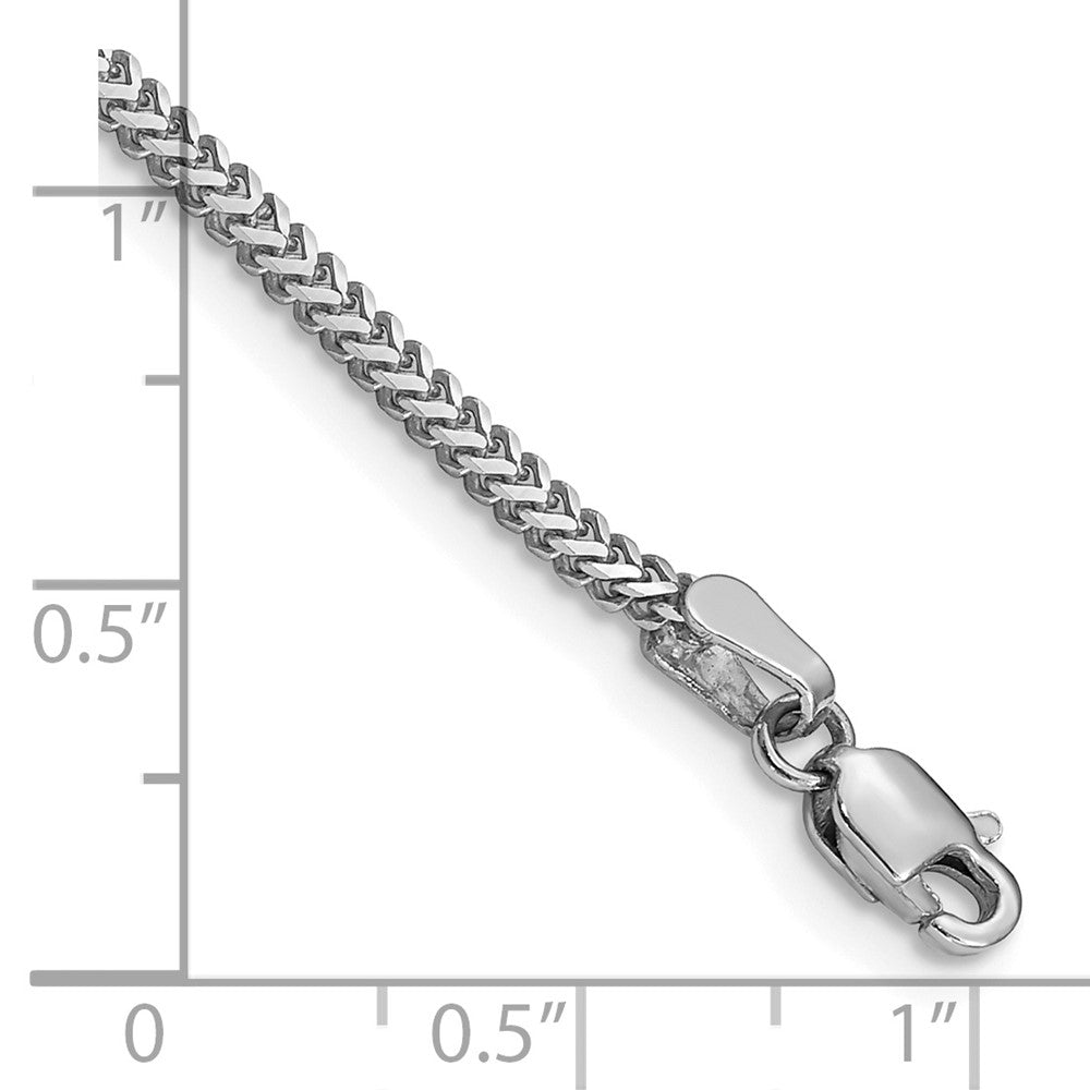 14K Weißgold 1.4mm Franco mit Karabinerverschluss Gliederarmband
