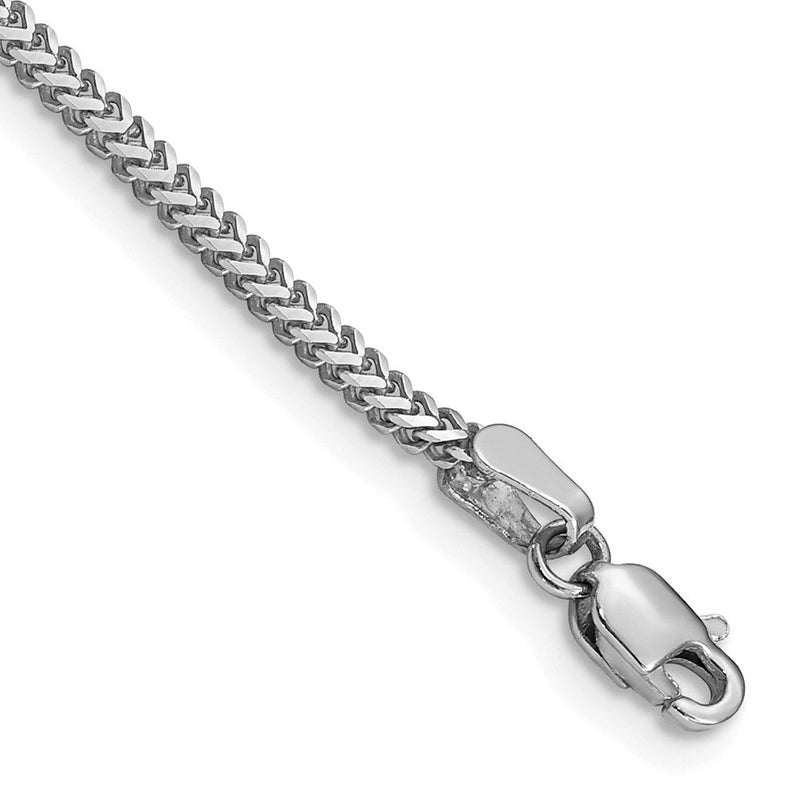 14K Weißgold 1.4mm Franco mit Karabinerverschluss Gliederarmband