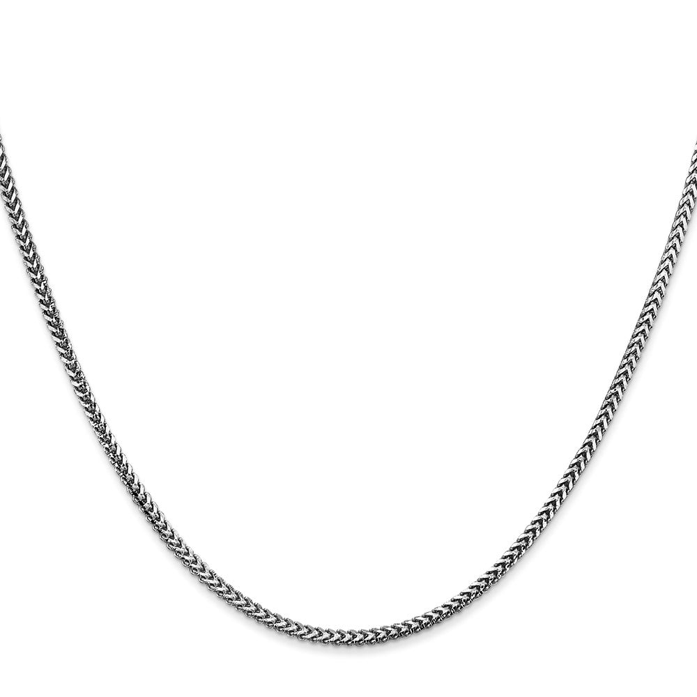 14K Weißgold 1.5mm Franco mit Karabinerverschluss Halskette