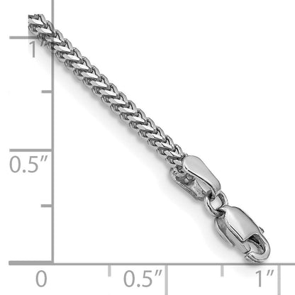 14K Weißgold 1.5mm Franco mit Karabinerverschluss Gliederarmband