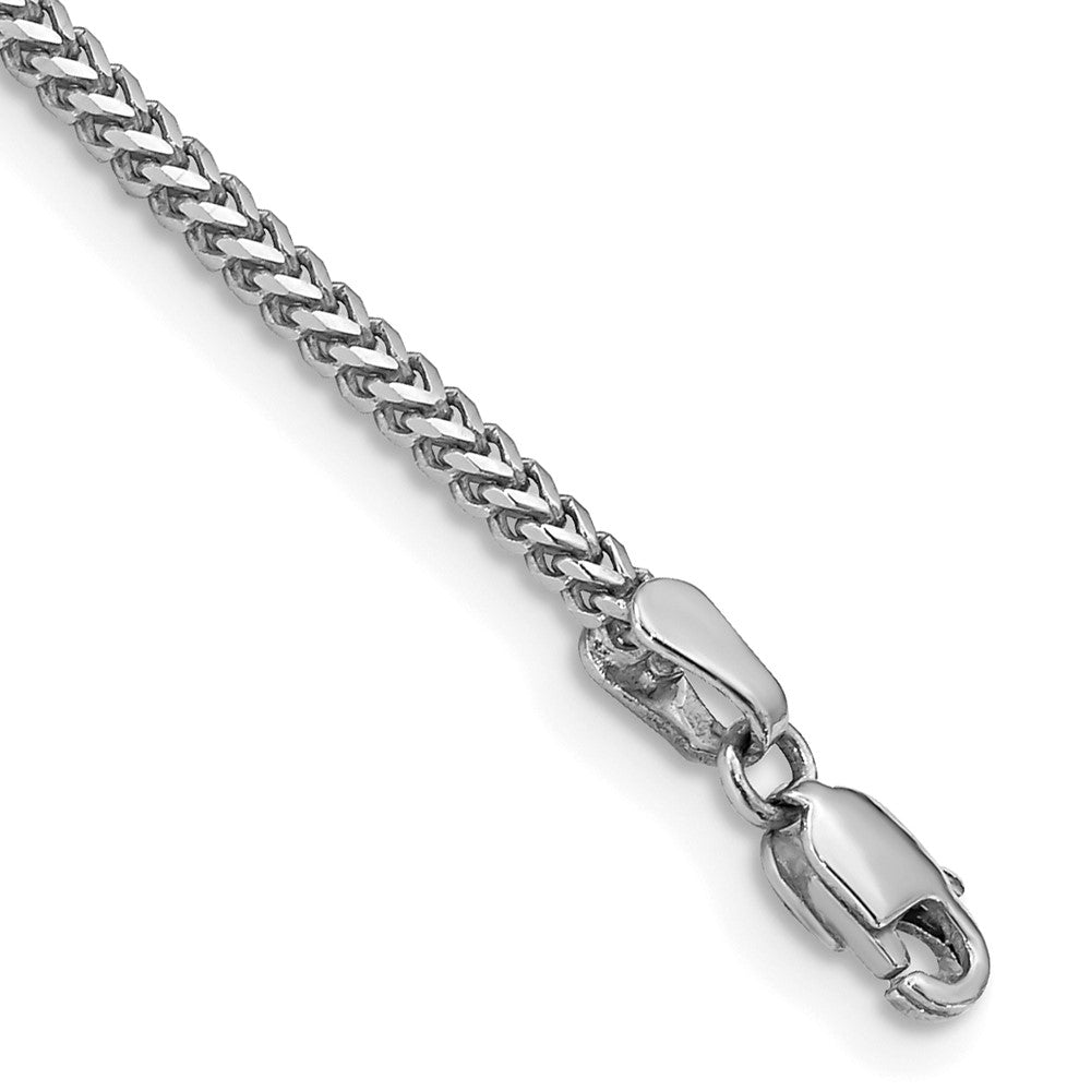 14K Weißgold 1.5mm Franco mit Karabinerverschluss Gliederarmband
