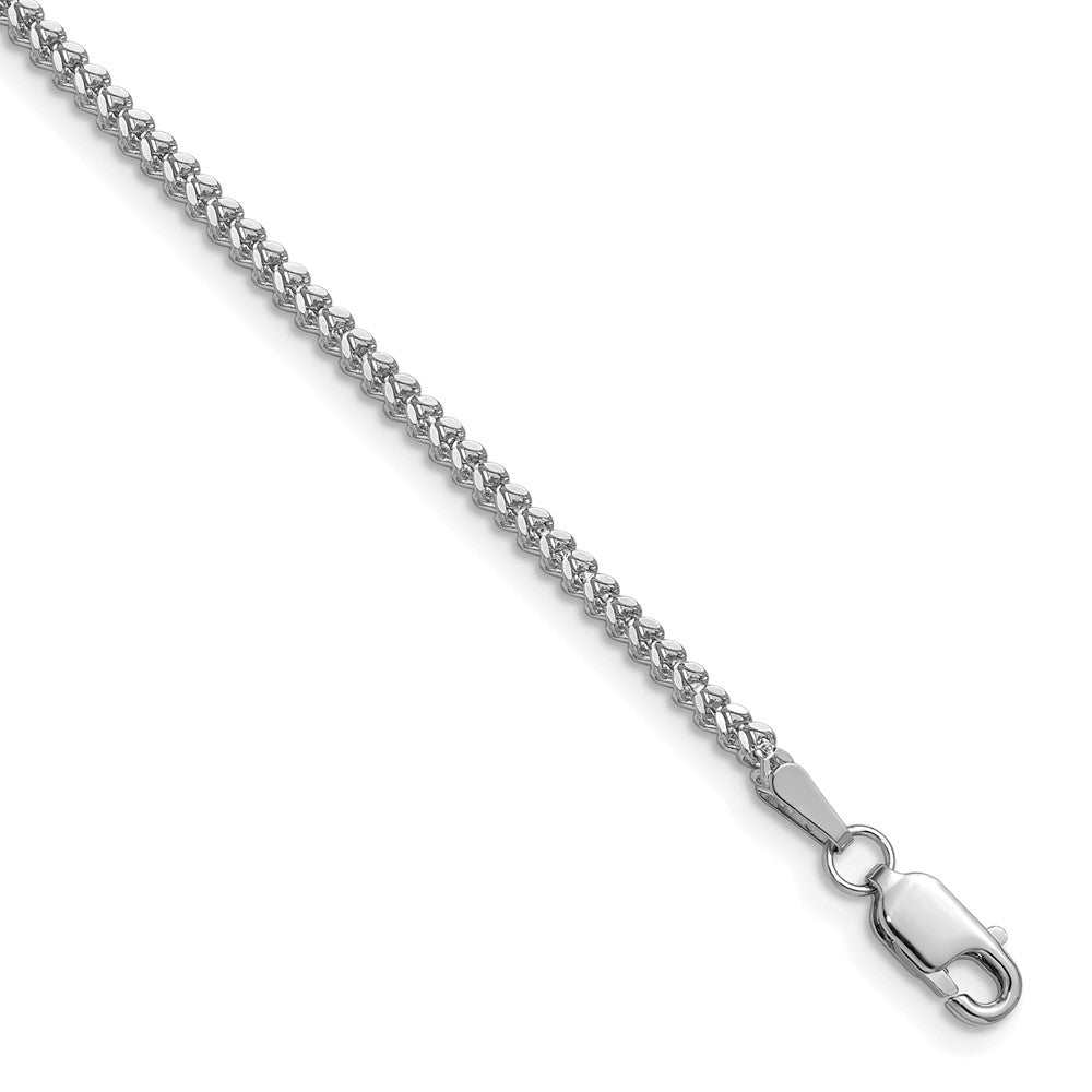 14K Weißgold 1.5mm Franco mit Karabinerverschluss Halskette