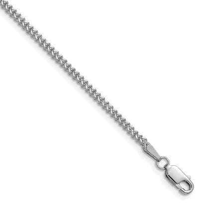 14K Weißgold 1.5mm Franco mit Karabinerverschluss Halskette