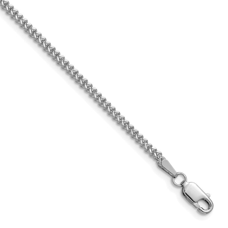 14K Weißgold 1.5mm Franco mit Karabinerverschluss Halskette