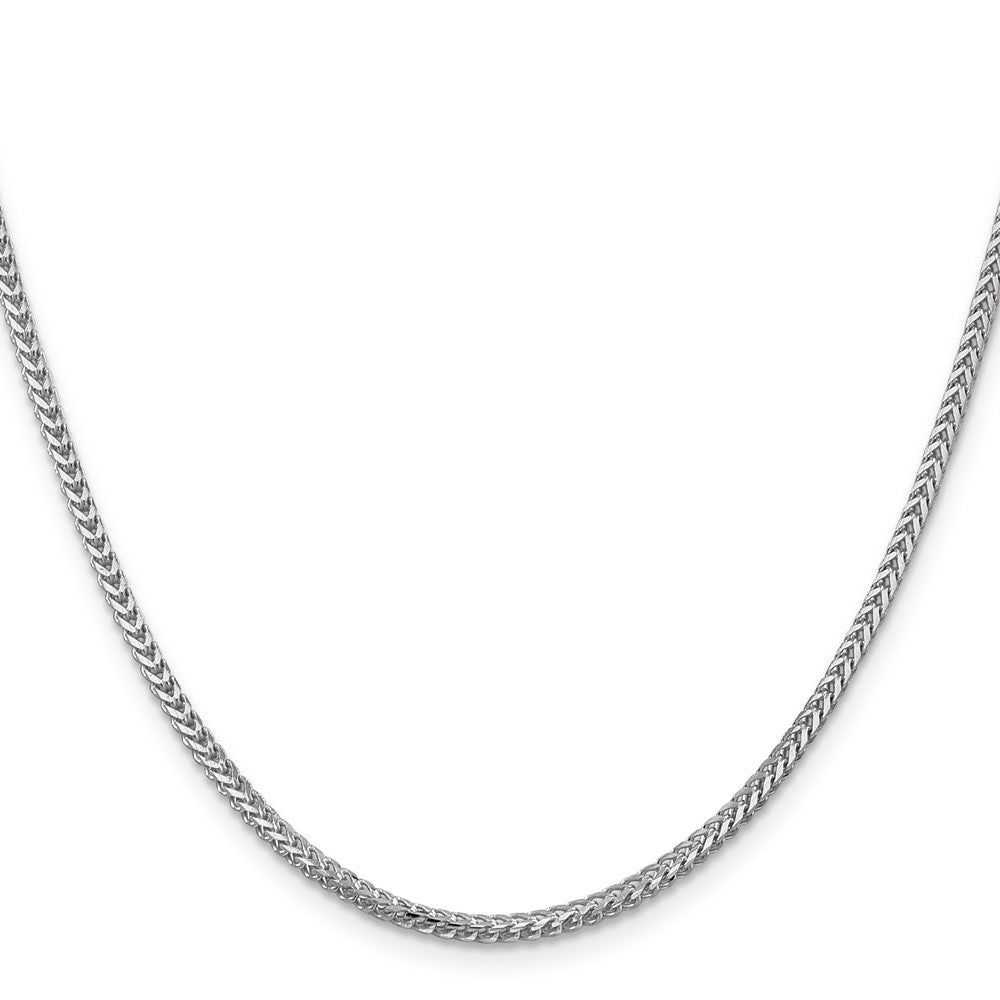 14K Weißgold 2mm Franco mit Karabinerverschluss Halskette