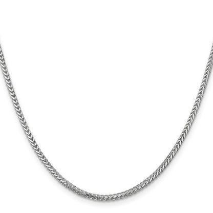 14K Weißgold 2mm Franco mit Karabinerverschluss Halskette