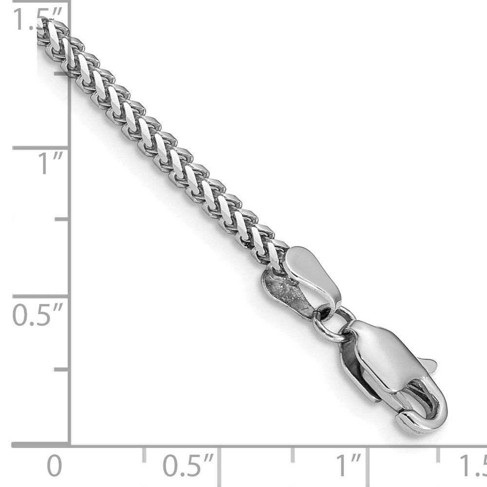 14K Weißgold 2mm Franco mit Karabinerverschluss Gliederarmband