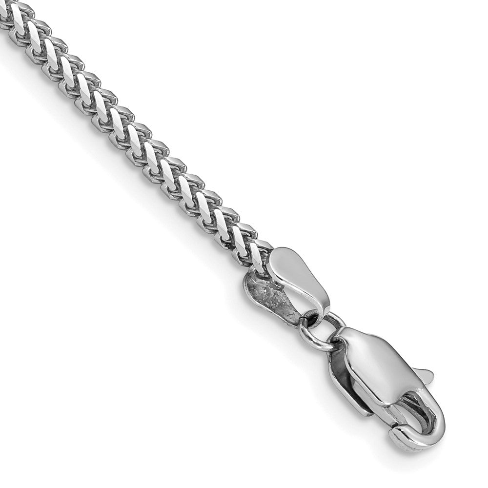 14K Weißgold 2mm Franco mit Karabinerverschluss Gliederarmband