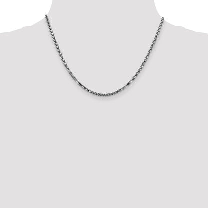 14K Weißgold 2.3mm Franco mit Karabinerverschluss Halskette
