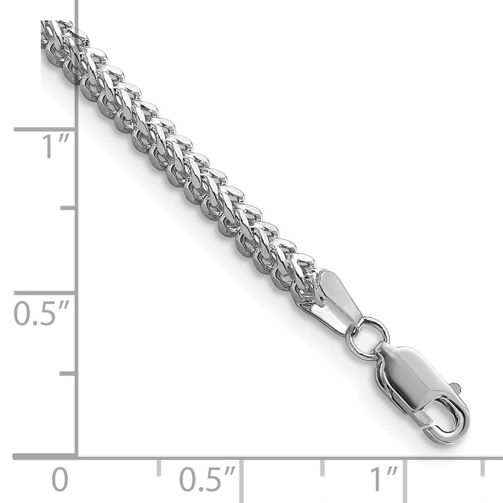 14K Weißgold 2.3mm Franco mit Karabinerverschluss Gliederarmband